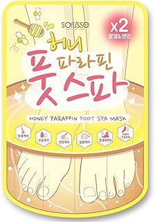 Soflisse] Honey Paraffin Foot Spa Mask, Hydrating Heating Foot Mask, Alleviates Fatigue, Formulated with Shea Butter and Lavender Oil, 1 Pack