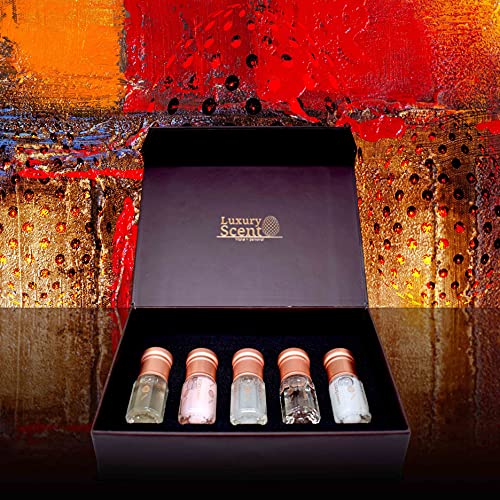 Set de colección de aceite de perfume de almizcle brillante por aroma lujoso con caja de regalo, aroma oriental de madera de color blanco Cover