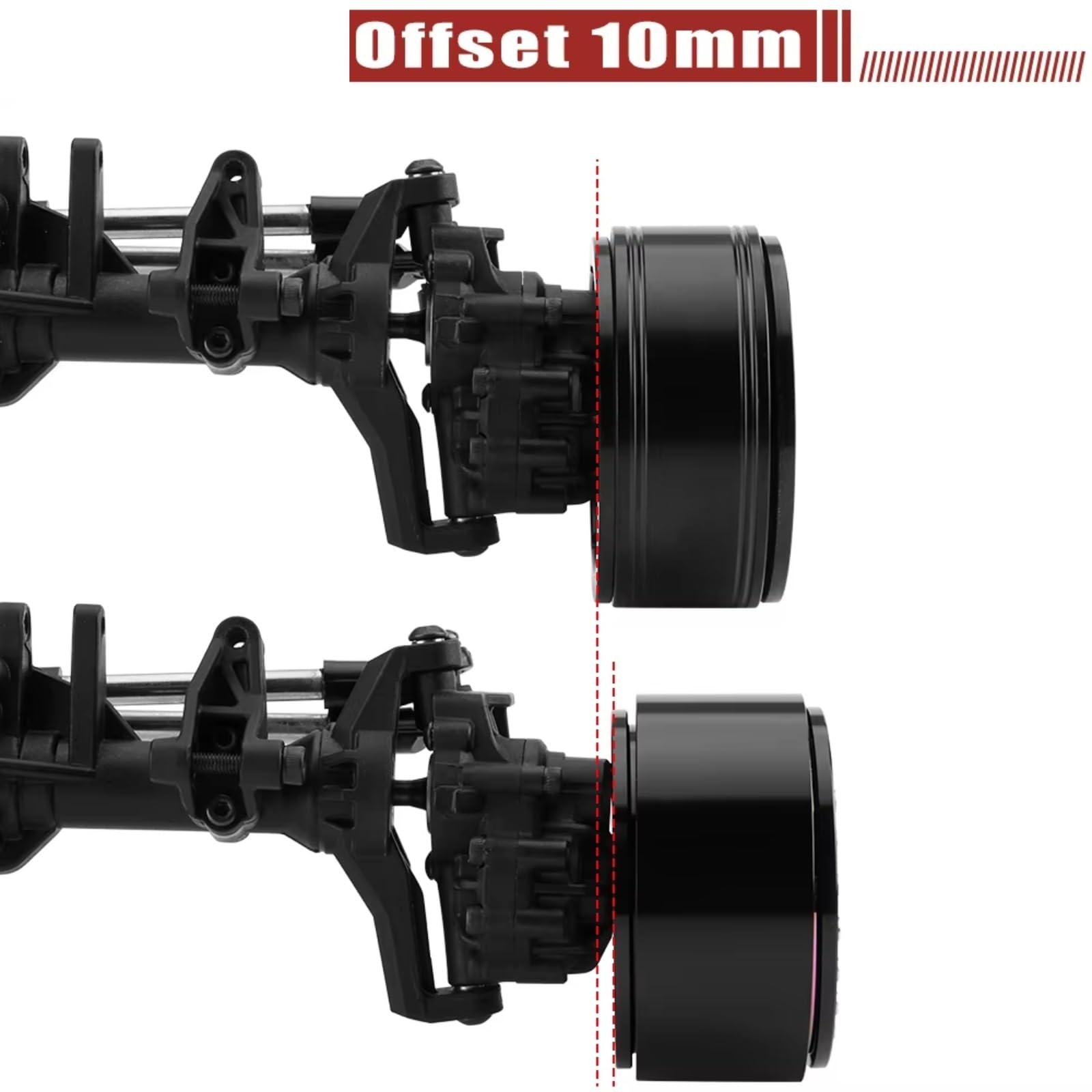 RC Ruote Gomma Per SCX10 Per TRX4 Per TRX6 Per Redcat Gen7 Gen8 D90 VS4-10 Cerchione Beadlock Rainbow 1.9" Offset - Cerchione In Alluminio Deep Dish Da 10 Mm(B)