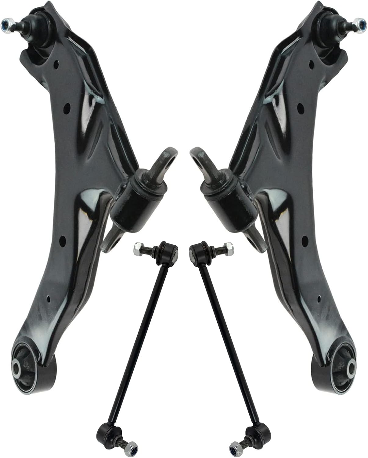 TRQ Front Suspension Kit Control Arm with Ball Joint Sway Bar Stabilizer Link Compatible with 2004-2009 Kia Spectra 2005-2009 Spectra5