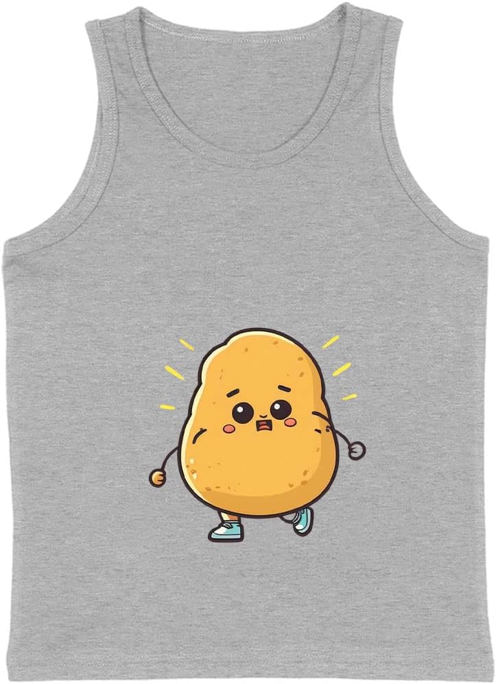 Potato Print Kids' Jersey Tank - Cartoon Sleeveless T-Shirt - Graphic Kids' Tank Top