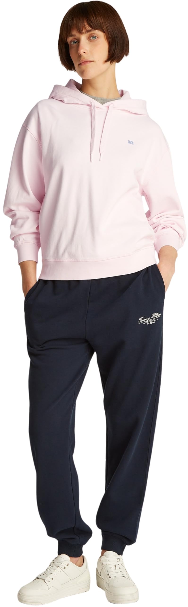 TOMMY HILFIGER Felpa con Cappuccio con Bandiera del contratto Reg WW0WW45979 Donna