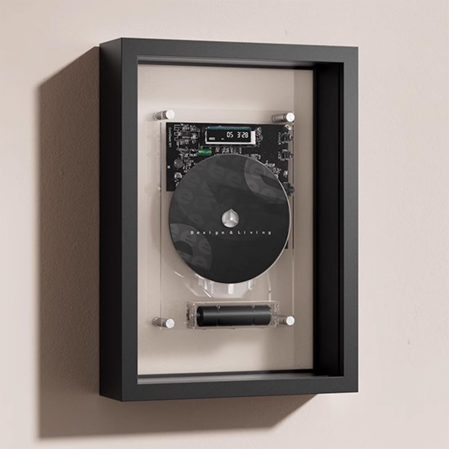 Odtwarzacz CD montowany na ścianie, Bluetooth 5.0, muzyka, dekoracyjna ramka na zdjęcia z pilotem i wyjściem AUX, bez głośników, do galerii domowego biura