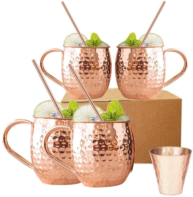 Amazon.com: BOLD & DIVINE Moscow Mule Mugs - Set of 4-100% Pure