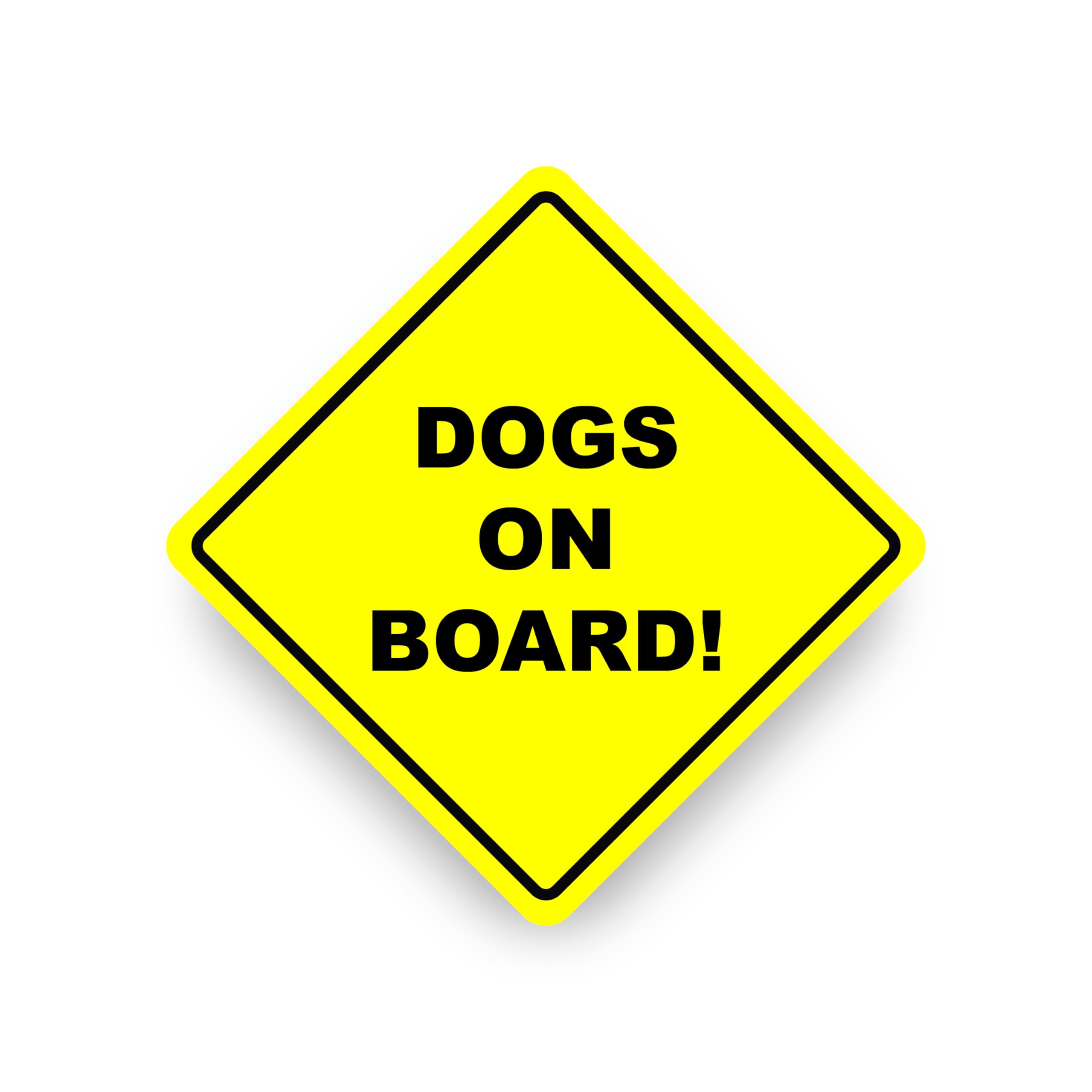 Printsuperstar Yellow Dogs On Board Warning Safety Bumper Sticker Sign Car Vinyl Vehicle