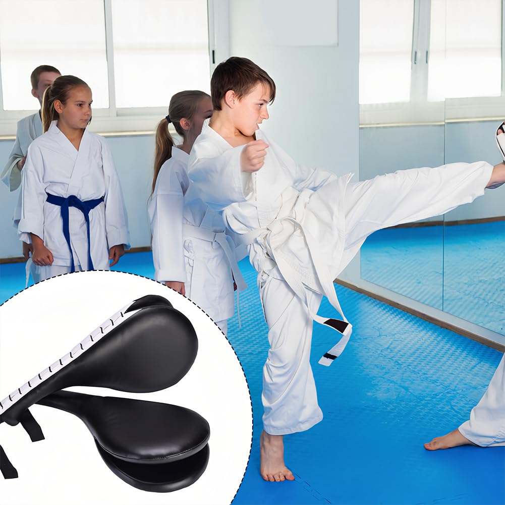 Taekwondo Kick Pads, Paquete Almohadilla Karate Equipo Entrenamiento Arte Marciale Kicking Target Pad PU Esponja Kickboxing Paleta Ejercitador Boxeo Herramienta Duradera Práctica Practicar Kickpad