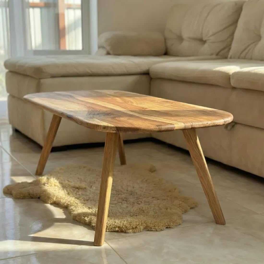 Wooden Expert Handmade Solid sheesham Wood Wood Coffee Table for Living Room Wooden – Modern Natural Finish, Minimalist Mid-Century Design Coffee Table for Living Room Wooden