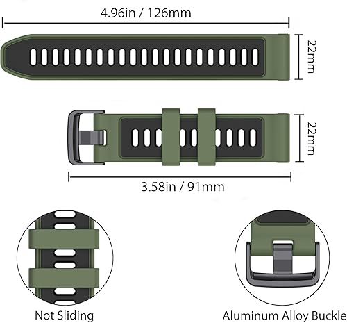 Miniatura 3 de Compatible con Garmin Forerunner 935Forerunner 945 Band 0.866 in Correa de silicona de repuesto para reloj de pulsera deportiva Fenix 6 PRO GPSFenix