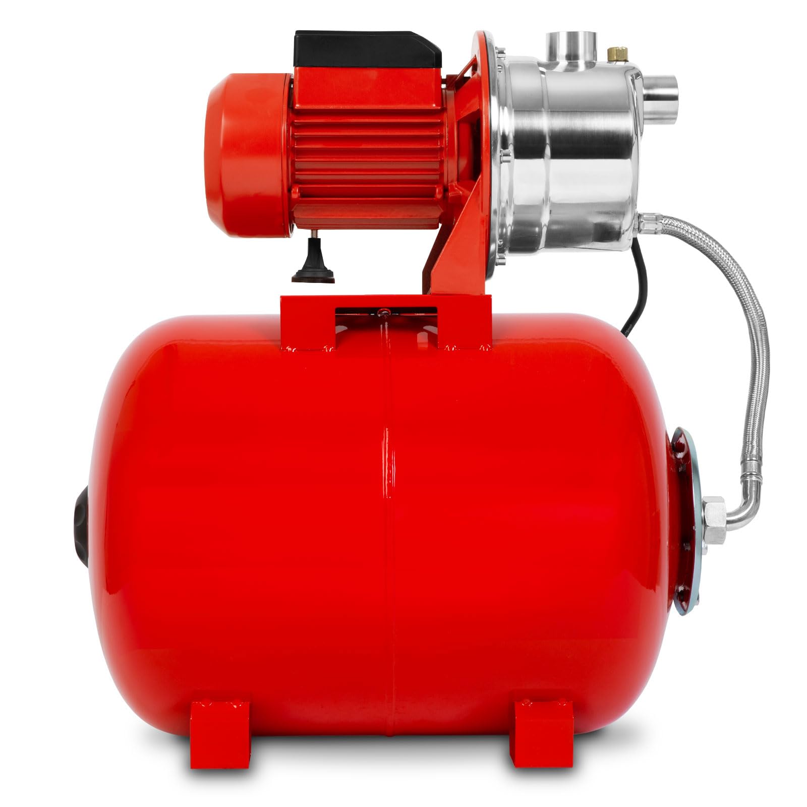 EBERTH Bomba de agua doméstica 3600L/h, 4 bar, 750W, presostato para funcionamiento automático, Depósito de 50L acero pintado, autocebante, altura de aspiración 9m, altura de impulsión 40m