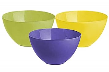 Kuber Industries Plastic Solid Microwave Safe 3 Pieces Mixing Bowl Set (1000 ml, CTKTC34735, Multicolour)