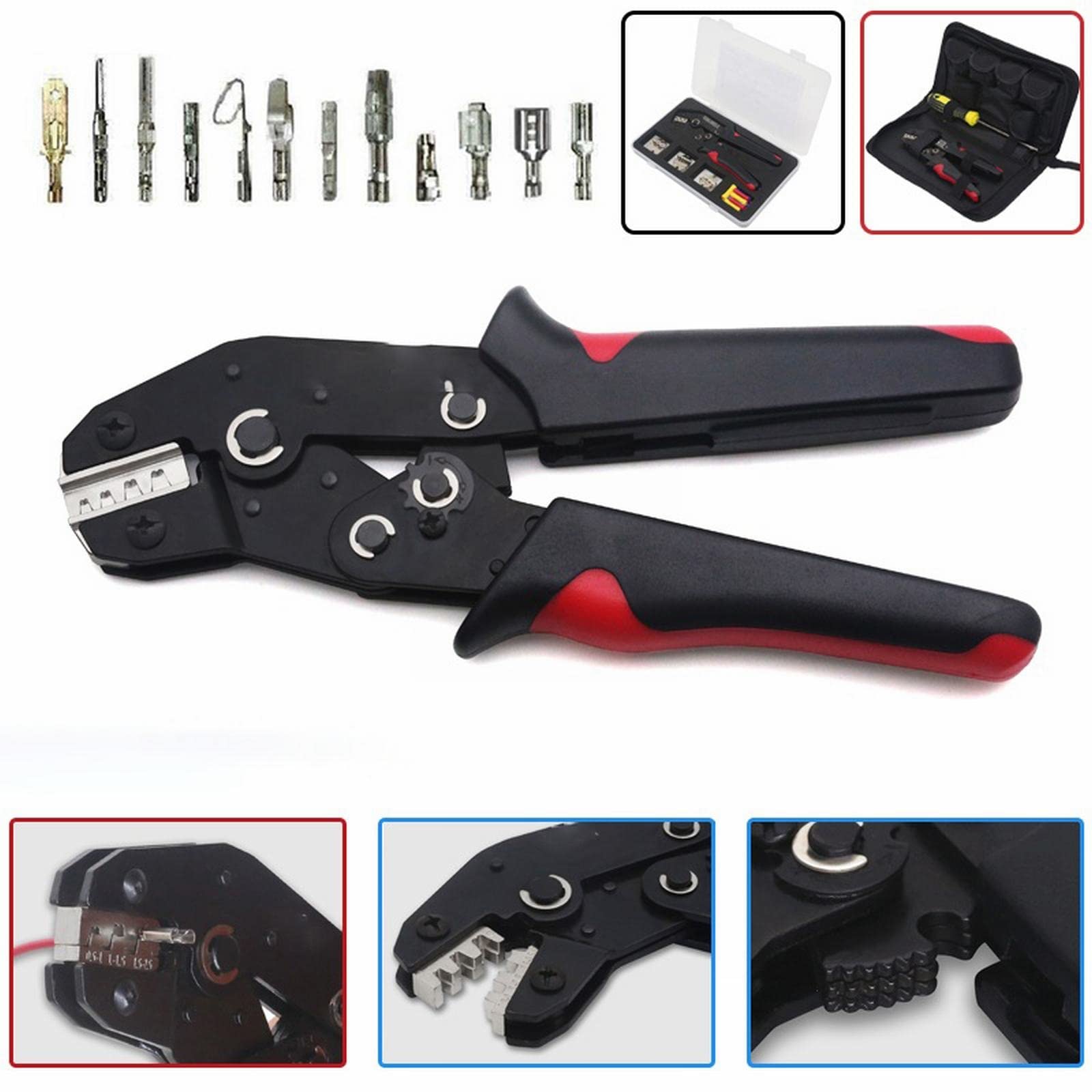 JINGYAN Alicates universales Terminals Crimping Pliers Hand Tools Robust Crimper Dies Set With Canvas Bag
