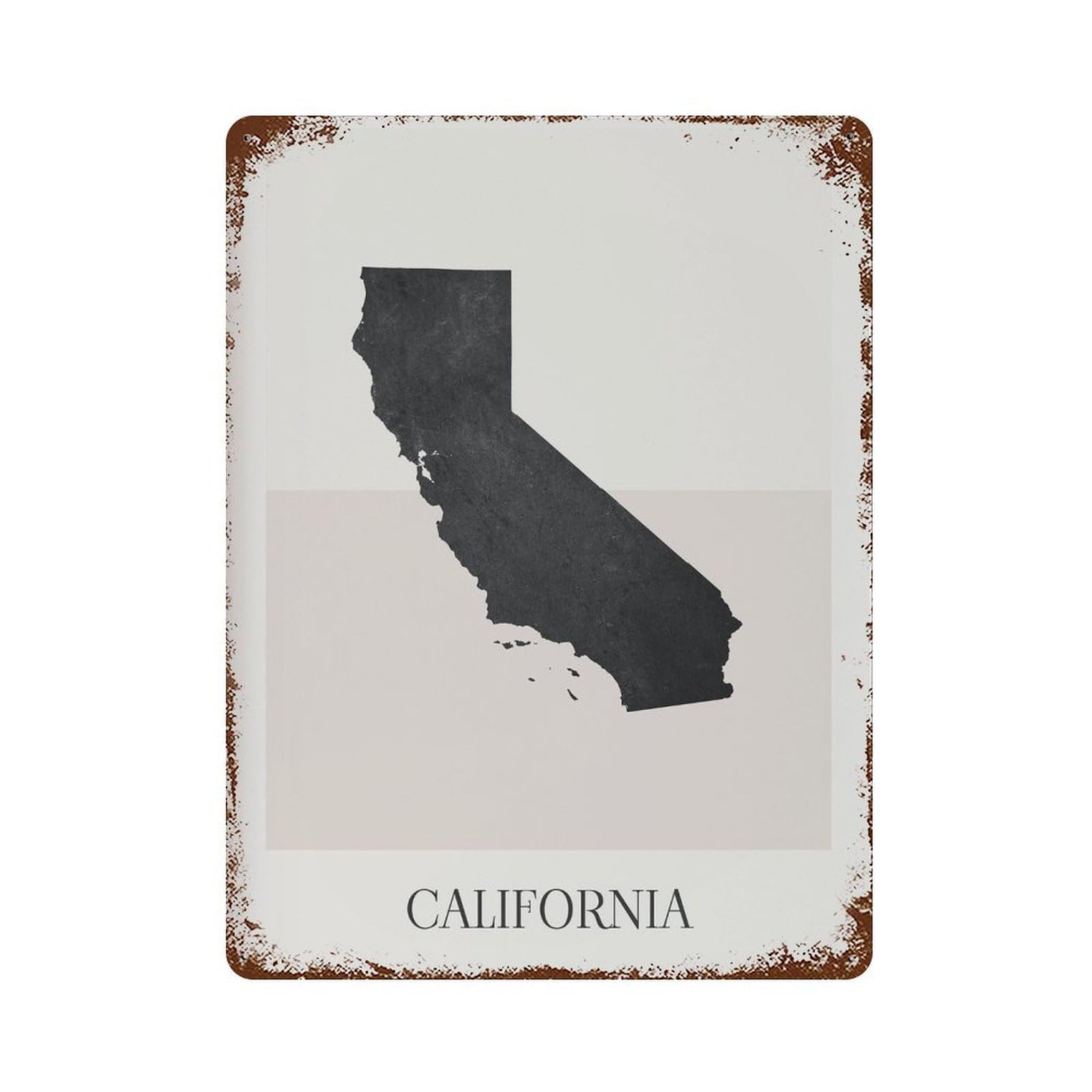 xiaoxiaoshen California Map Minimalist Boho Decor For Home Or Gift (2) Wall Decor Art Metal Tin Poster Modern Home Decor Art Home Bar Shop Decorations Vintage Sign 40x30cm