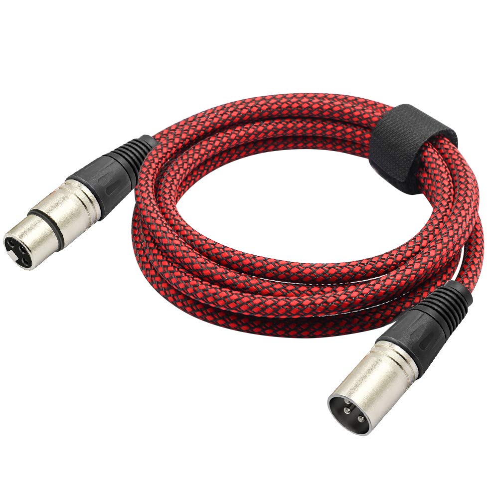 Premium XLR Maschio a Femmina 3 Pin Plug in Nylon Intrecciato Schermato Professionale Audio Microfono Bilanciato Cavo per Sistema di Altoparlanti, Mixer (2m 6 Pack)