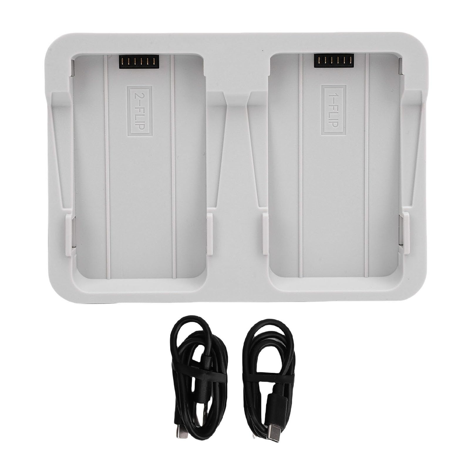 Cargador de batería dual de carga rápida con indicador LED para funcionalidad de banco de energía, estación de carga de batería de dron para cuidado de modo de almacenamiento, material ABS