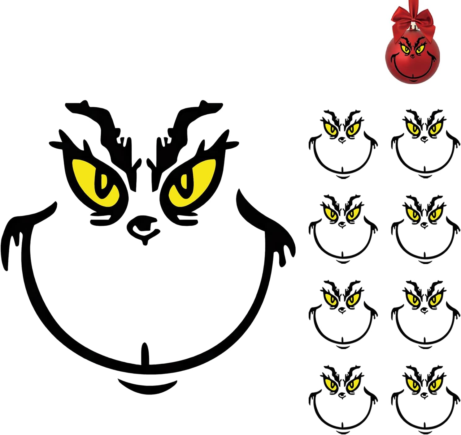 Christmas Decorations Stickers for Ornaments,6 Sheets 72