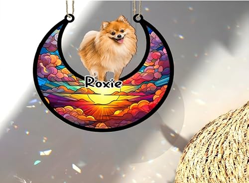 Vista 151 de LOVELYPOD Adorno de Navidad personalizado de perro pastor alemán, atrapasoles conmemorativo, adorno de Navidad de pastor alemán con nombre, pérdida