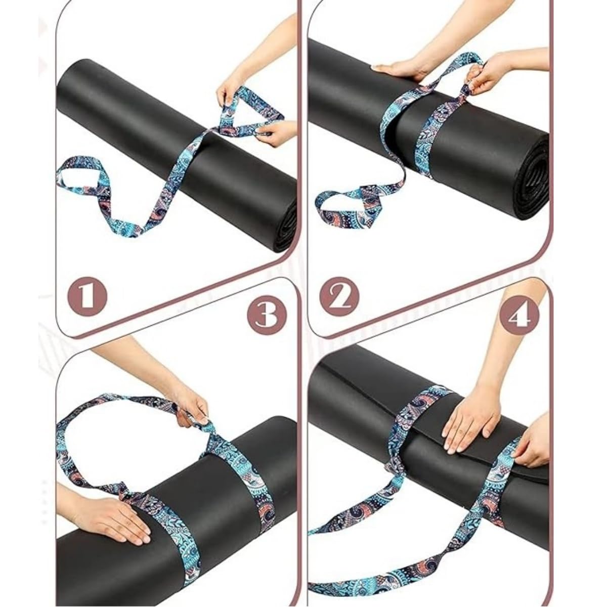 Yogamatte Tragegurt, Verstellbarer Tragegurt für Yogamatten, Elastischer Yoga Gurt für Pilates, Dehnen und Fitness, Grün, Nylon + Polyester, Webbing, Adjustable, Schnalle