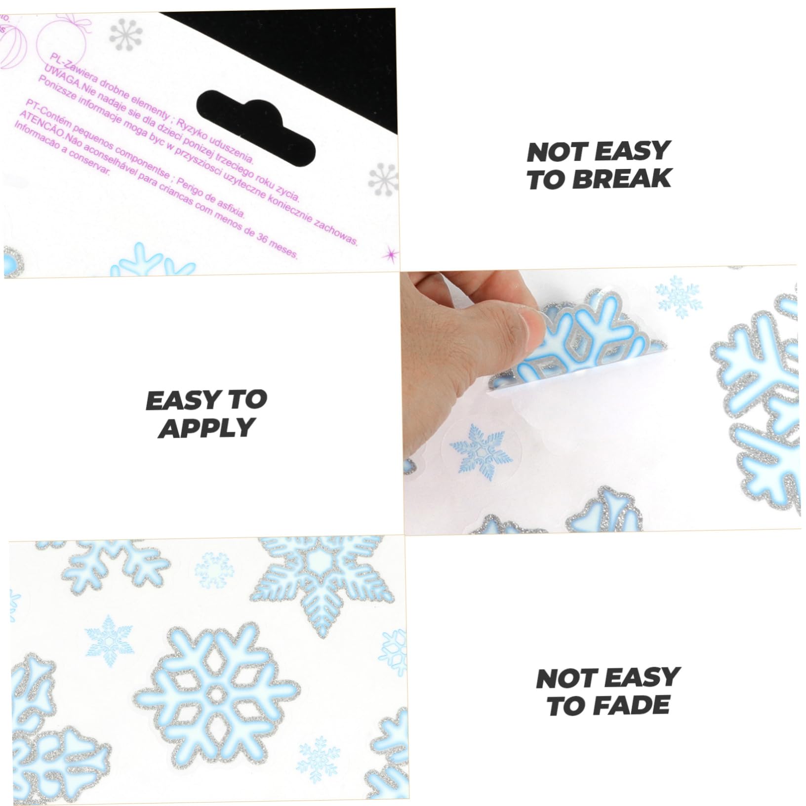 BESTOYARD 8pezzi Sticker Natalizi Rimovibili Fiocco Per Finestra Per Decorazioni Natalizie e Atmosfera Invernale Adatti Vetrine e Superfici Lisce