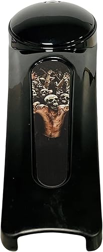 Miniatura 2 de Kustom Cycle Parts Inserto de consola de panel de tablero de metal con temática de calaveras de alta calidad. Se adapta a Harley Davidson Street