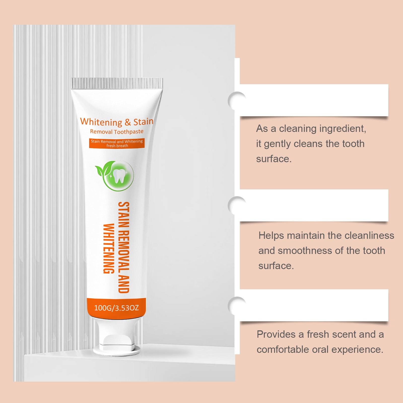 Dentifricio denti sensibili, cura delicata dello smalto, rafforza lo smalto, illumina i denti supporta gengive sane durevoli freschezza menta dentifricio sbiancante macchie caffè, tè vino, (5pcs)