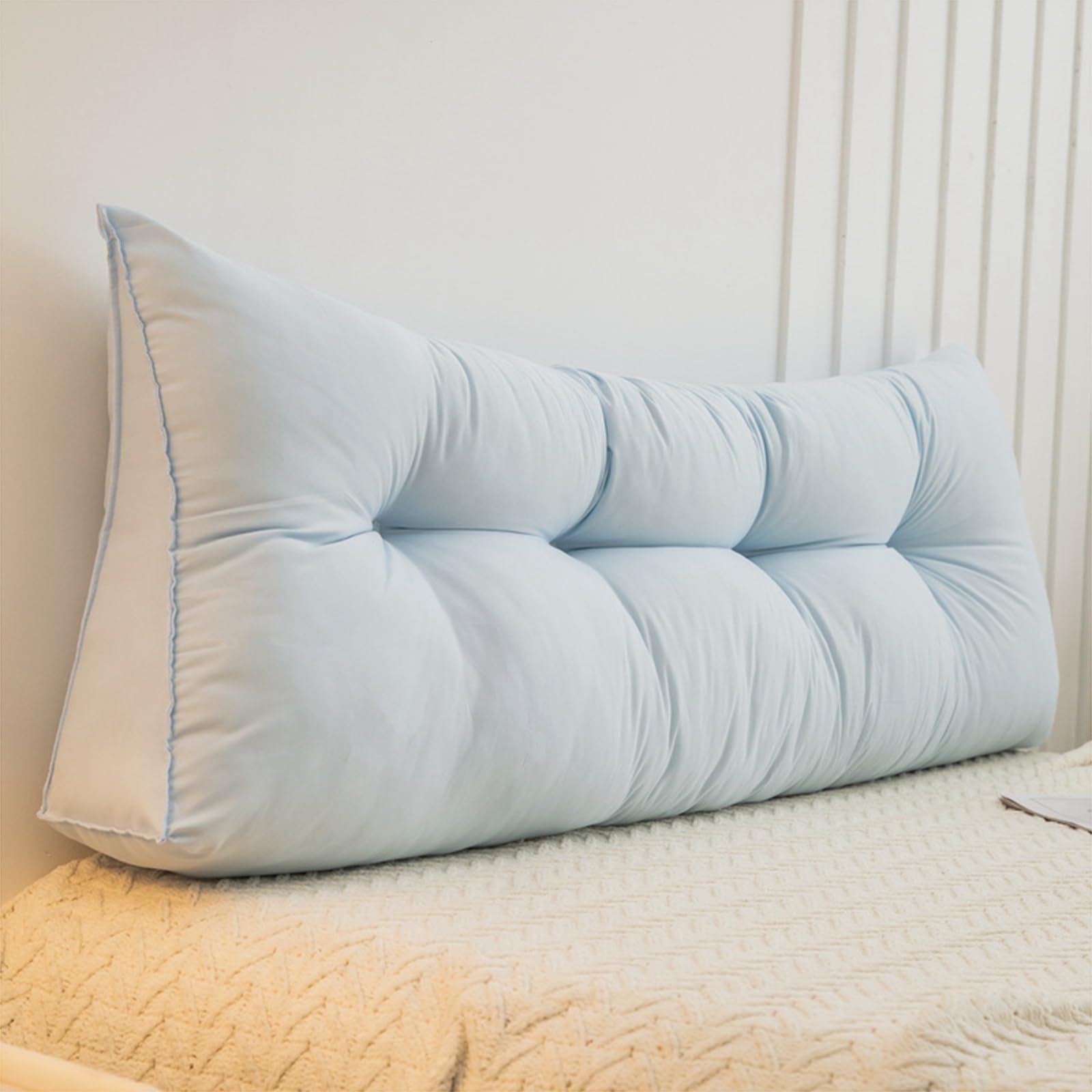 Almohada triangular de lectura, cojín de cuña de color sólido para cama, sofá y dormitorio, almohadilla de respaldo suave de apoyo lumbar, 200 x 50 x 15 cm, ideal para comodidad y relajación