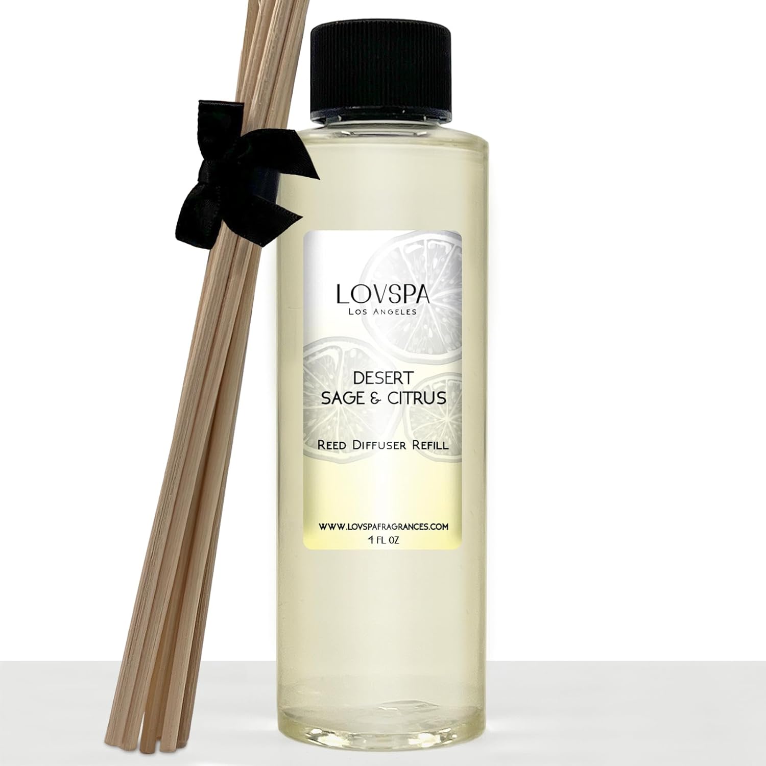 LOVSPA Desert Sage & Citrus Reed Diffuser Refill, 4 oz, Bundle with Desert Sage & Citrus Reed Diffuser Set - Made with Essential Oils in The USA
