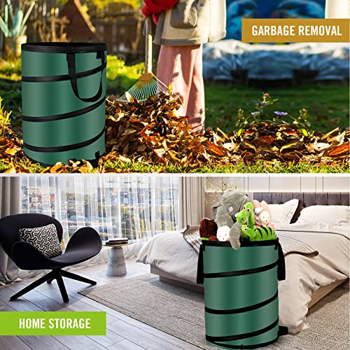 Hqsswuch 30 Gallon Collapsible/Pop Up Trash Can, Reusable Yard Waste Bags/Lawn And Leaf Bags 18X24In, Waterproof Oxford Cloth Camping Trash Can Collapsible, For Families/Camping/Yard (2Pcs-30 Gallons) #TOP1