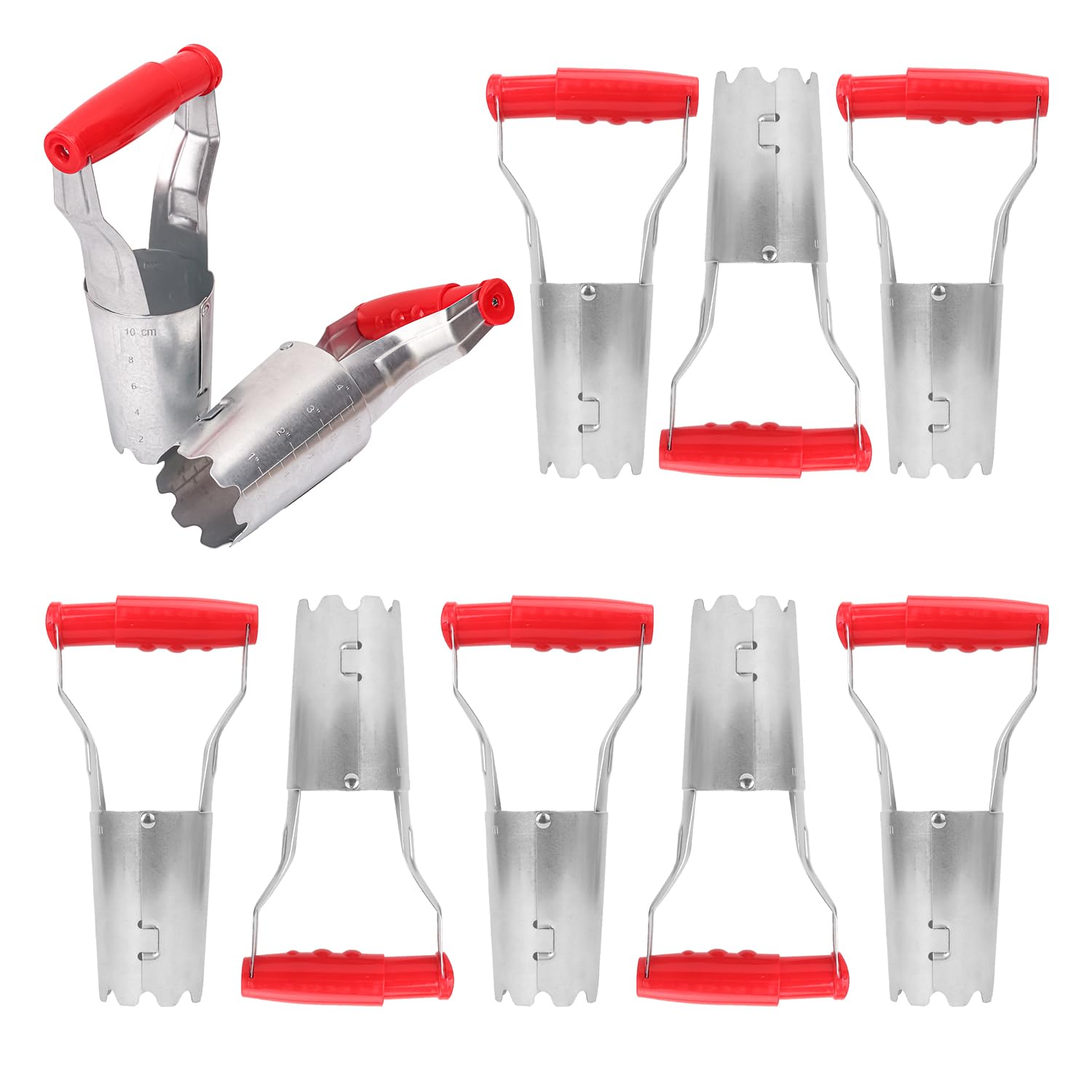 Biugaaufai 10 Pack Bulb Planter Tool - Bulb Transplanter with Marked Depth, Tulip Bulb Planter Tool - Versatile Tulip Plant Tools for Efficient Planting for Bulbs and Daffodils