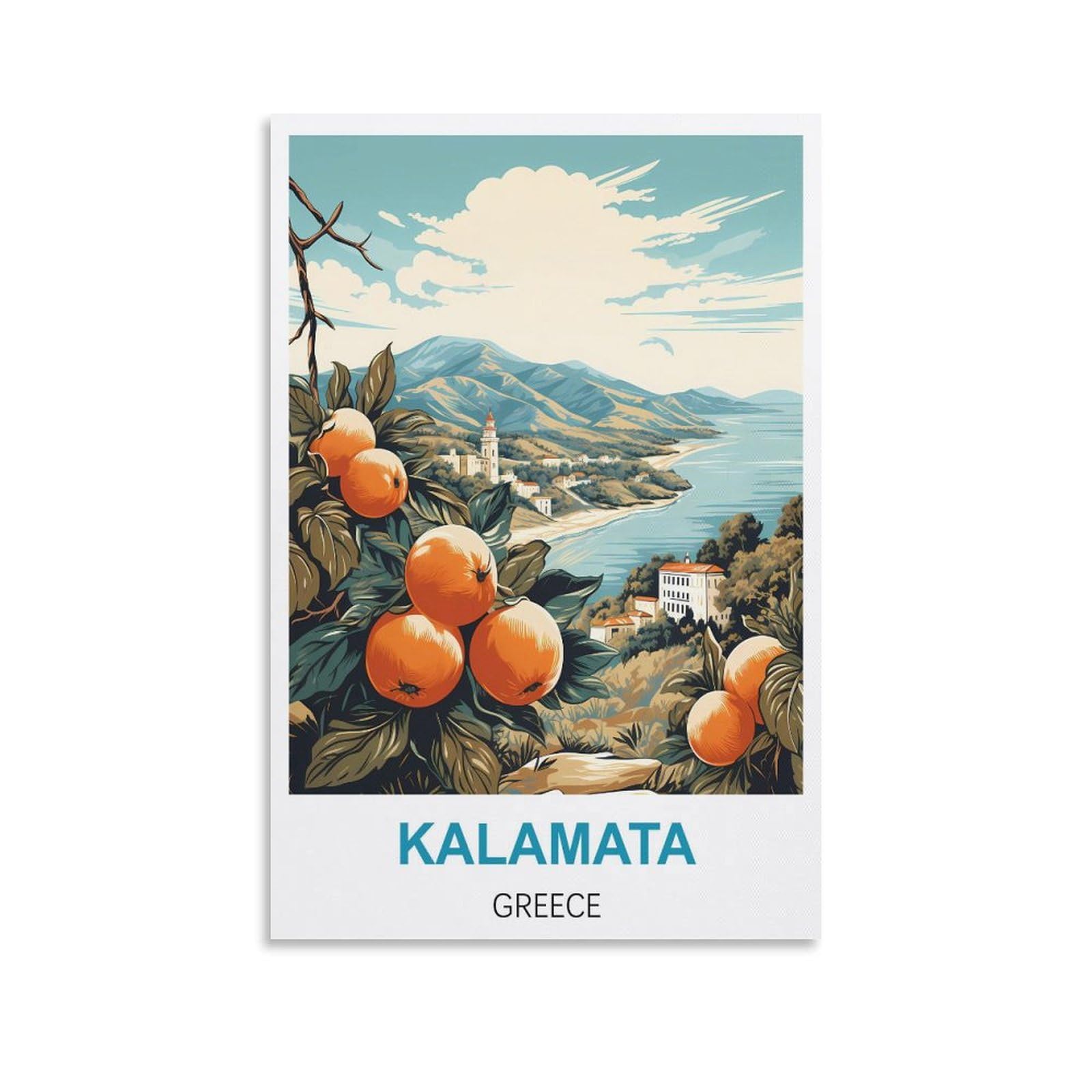 Metal Sign Tin Sign,Kalamata Greece Wall Art Vintage Decor for Man Cave Garages Home Bedroom Retro Decor 30x30cm