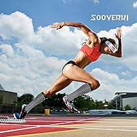 Vista 38 de Calcetines de compresión y circulación para mujer y hombre (3 pares), para enfermería, correr, viajar, calcetines hasta la rodilla