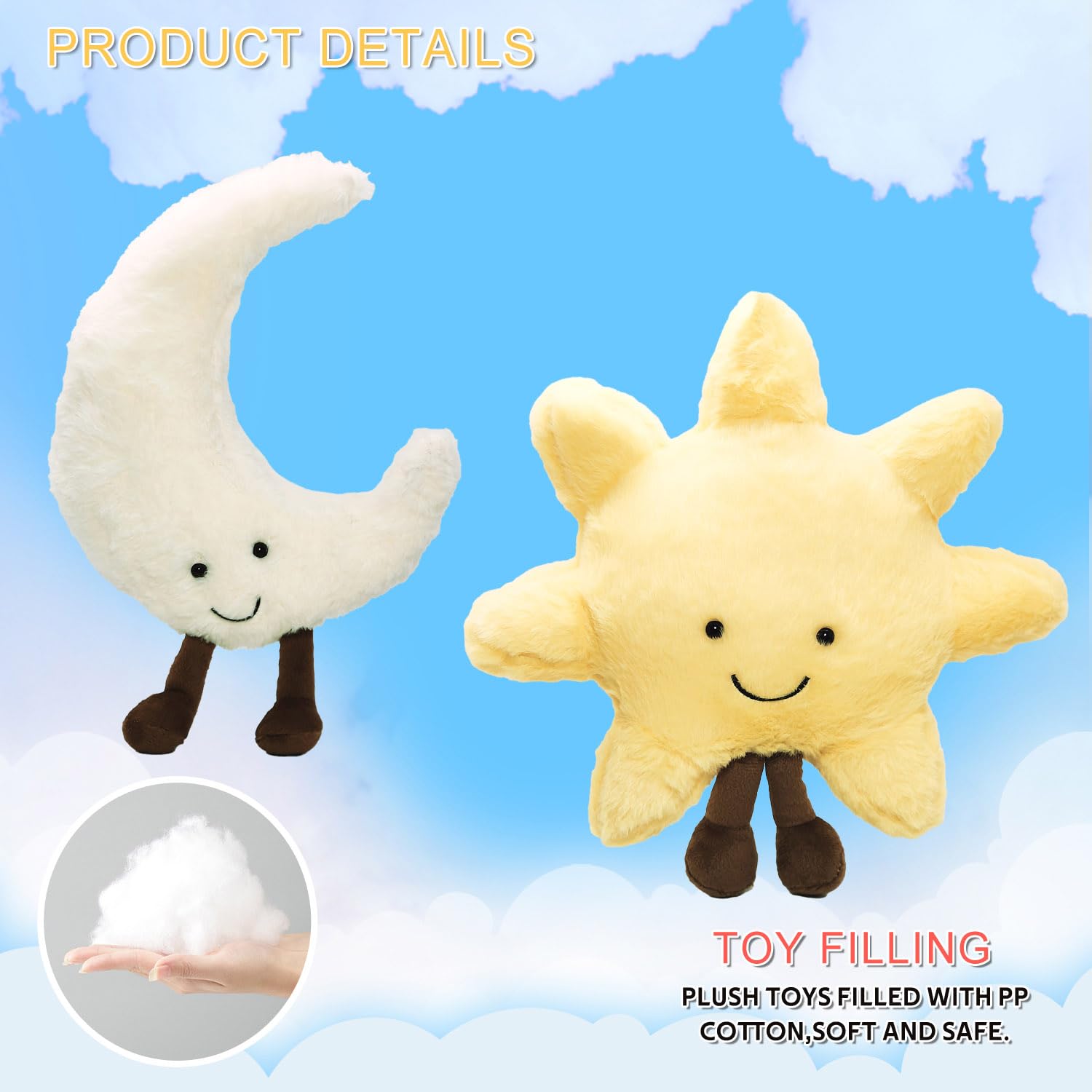 Amazon.co.jp: Nenzhu 11.8インチ 太陽と月のぬいぐるみ - 太陽 月