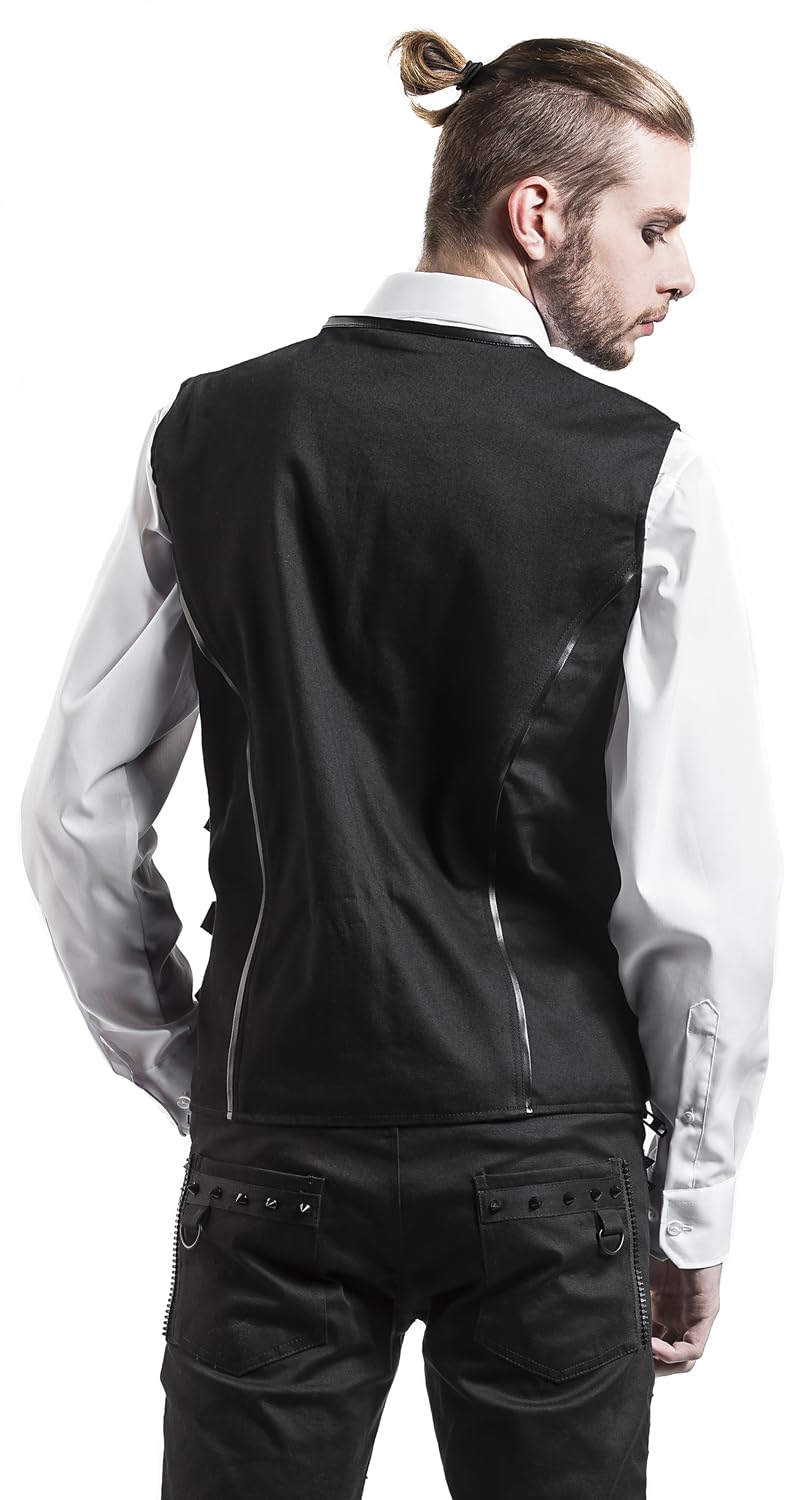 Gothicana by EMP Homme Gilet noir avec boucles