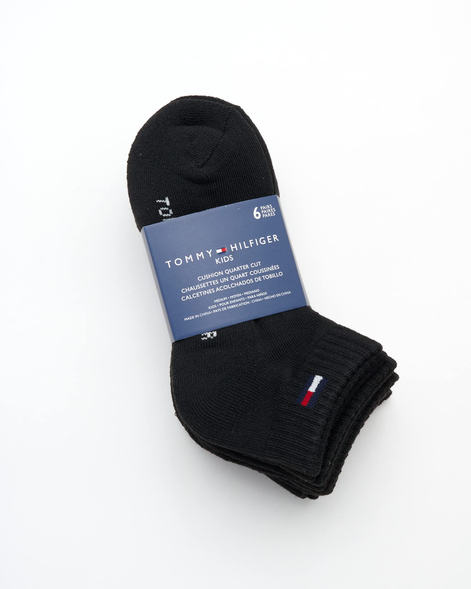 Tommy Hilfiger Sportsocken für Jungen – Performance Cushion Quarter Cut Knöchelsocken (6er-Pack)