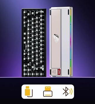 Glacier Weikav NUT65, 65% Mechanical Keyboard Kit, Wireless Tri-Mode/Wired Detachable USB-C, Hot-Swappable, Dual Gasket Mount, CNC Aluminum Case, RGB Backlight, ANSI Layout (Red, Standard Cable)