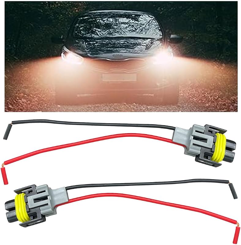 Conector de chicote para farol de neblina GLSOWEE H8 H9 H11 com fio – 2 unidades