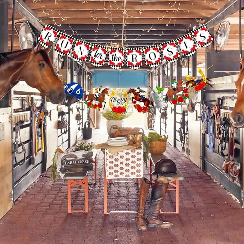 Kentucky Party Derby Day Banners Decorations 2pcs Derby Banner Horse Racing Party Banner The Rose Decor for Derby Day Party Supplies by umoni - Image 7
