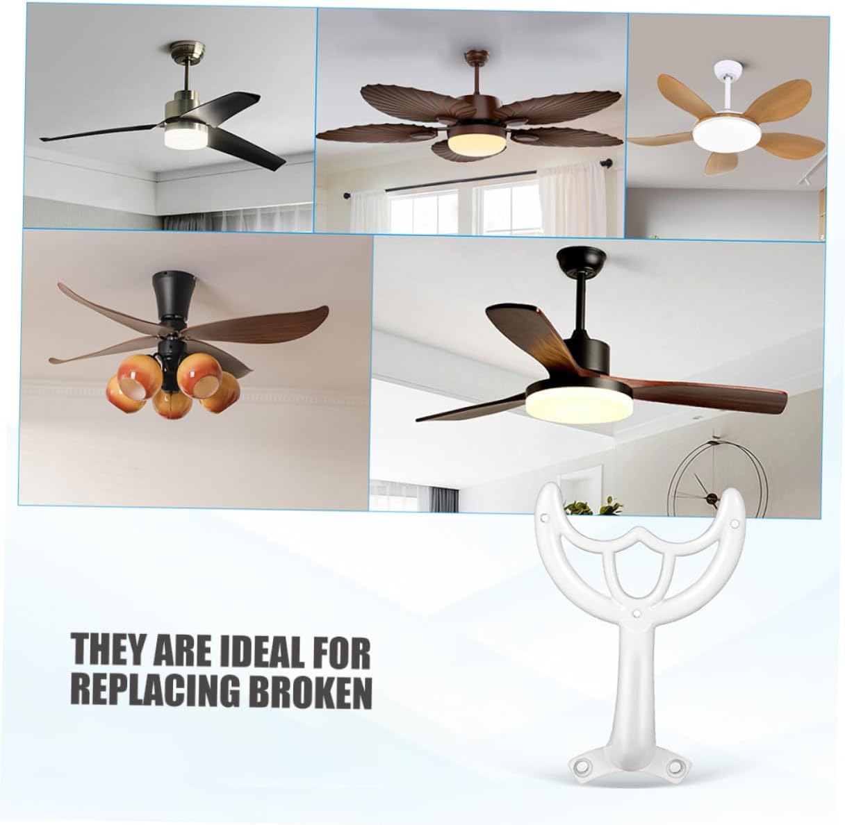 Uonlytech 3Pcs Ceiling Fan Blade Arm Brackets for Replacement Enhanced Stability and Precision Fit Compatible with Various Fan Models Indoor Outdoor