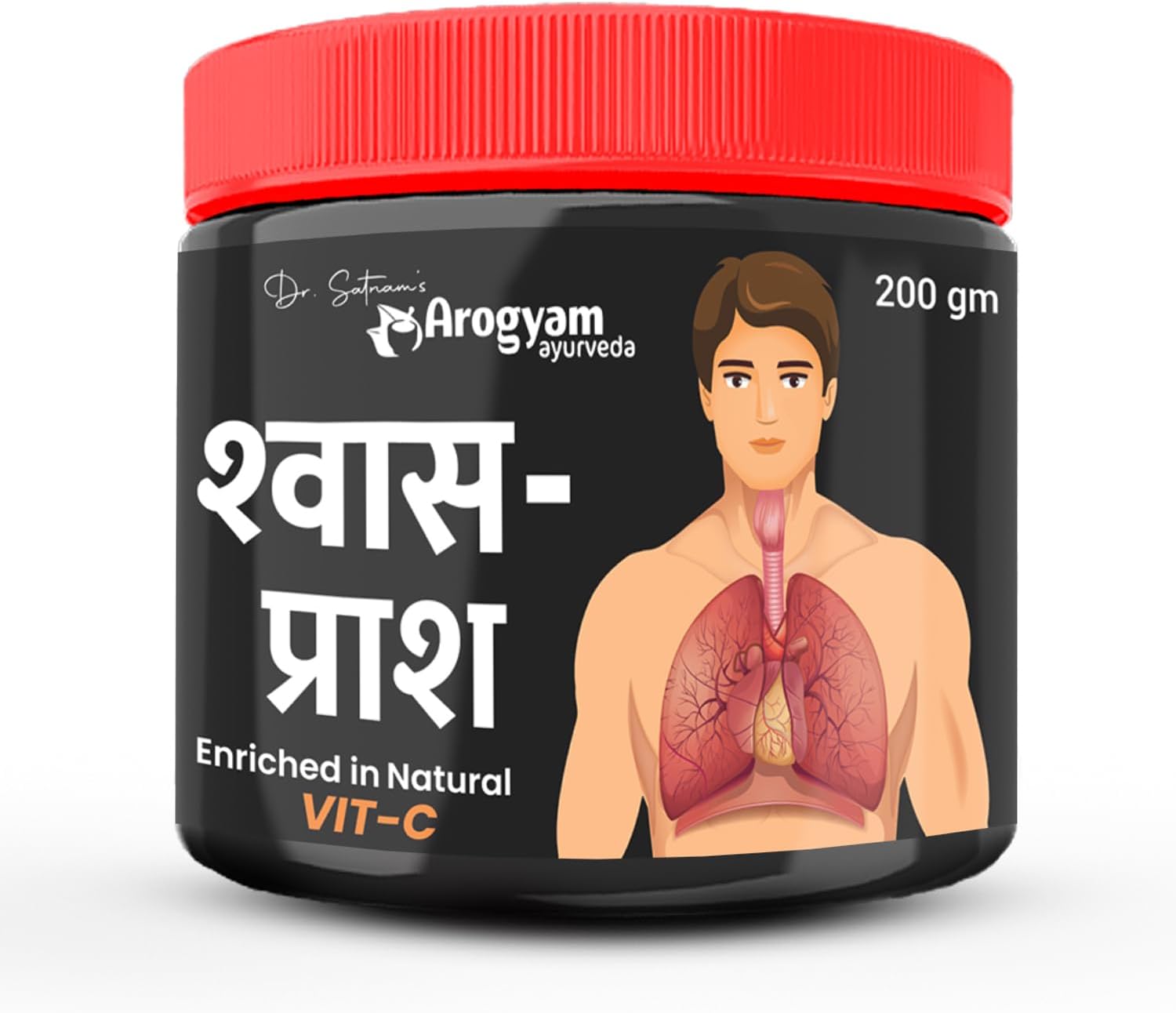 Dr. Satnam's Arogyam Ayurveda Shwas Prash 200g | Ayurvedic Herbal Avaleha | Wellness Tonic for Respiratory Health | Immunity Support | Enriched with Natural Vitamin C