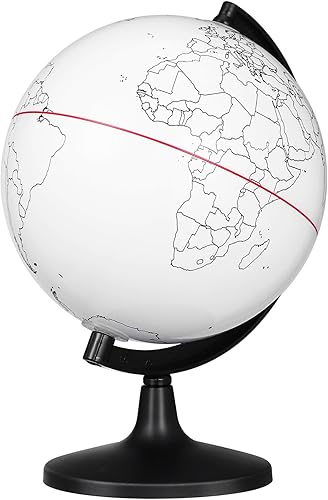 TOYANDONA Globo mundial en blanco con soporte, mapa de borrado en seco, globo de tierra redondo para profesores geográficos, decoración de escritorio
