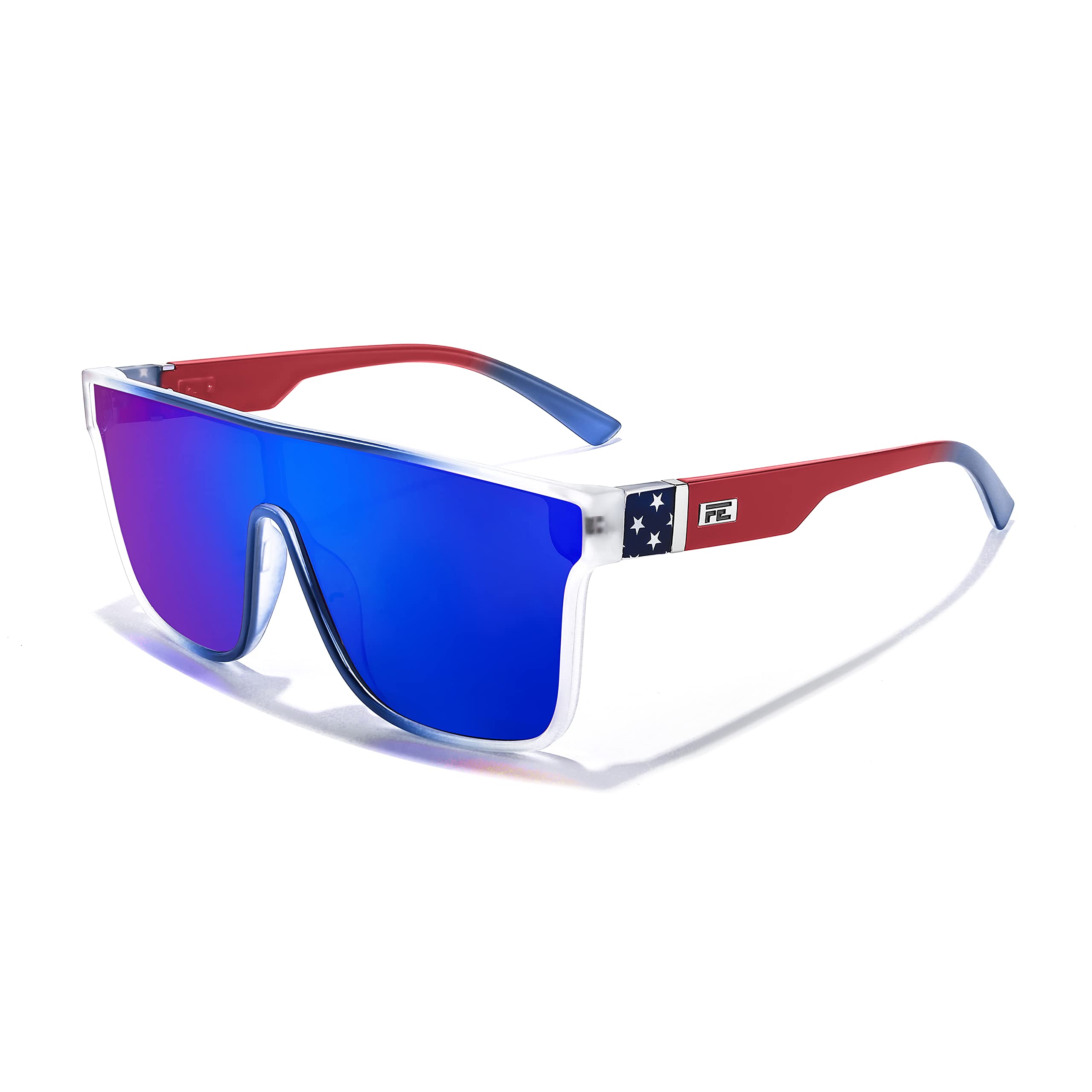 FEISEDY Sunglasses for Women Men, Fashion Mirrored Single Lens Shades