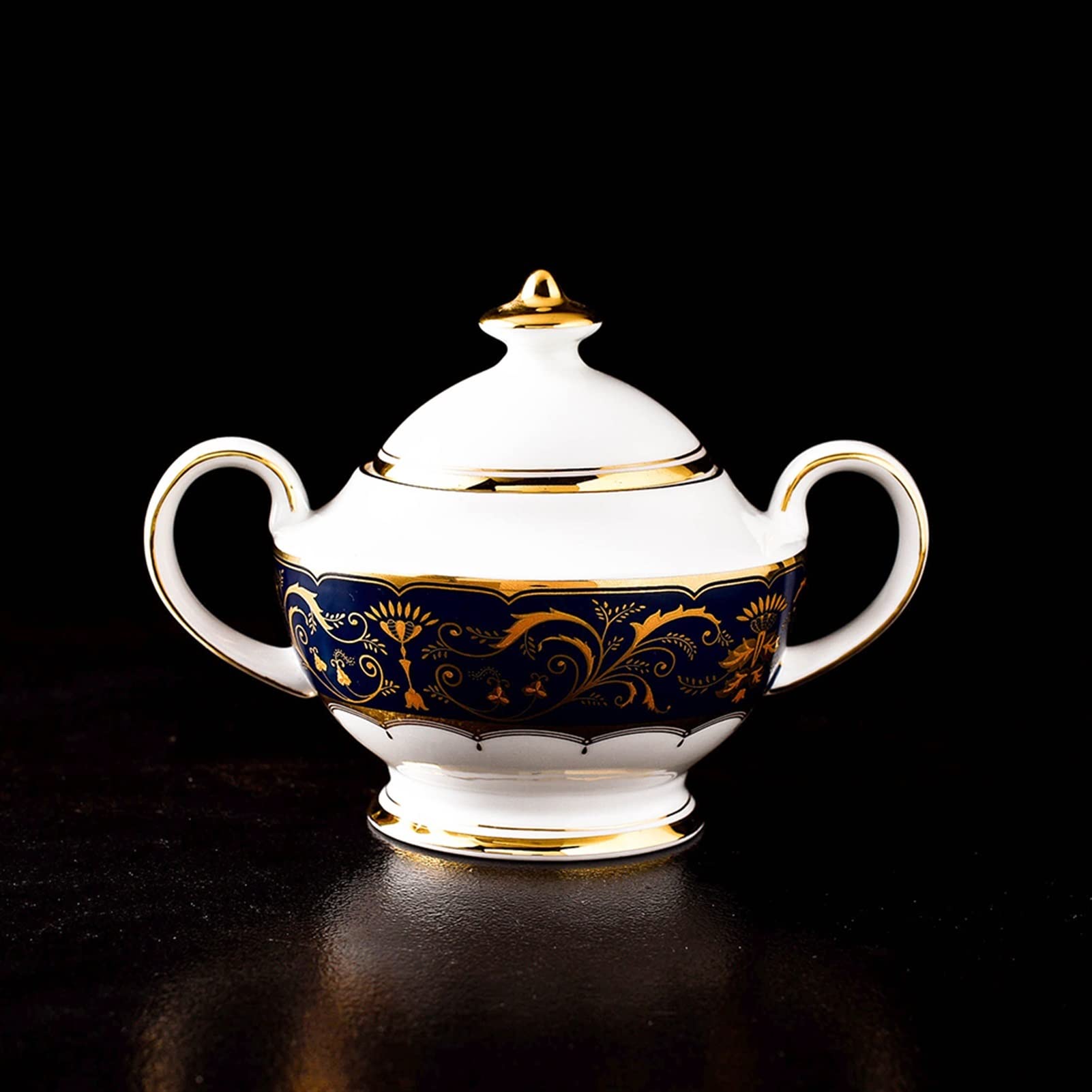 TBLOTYD Sugar Bowl Creative Sugar Container Ceramic Mini Bone China Coffee Set Sugar Bowl Kitchen Seasoning Storage Jar Sugar Pot Sugar Pot