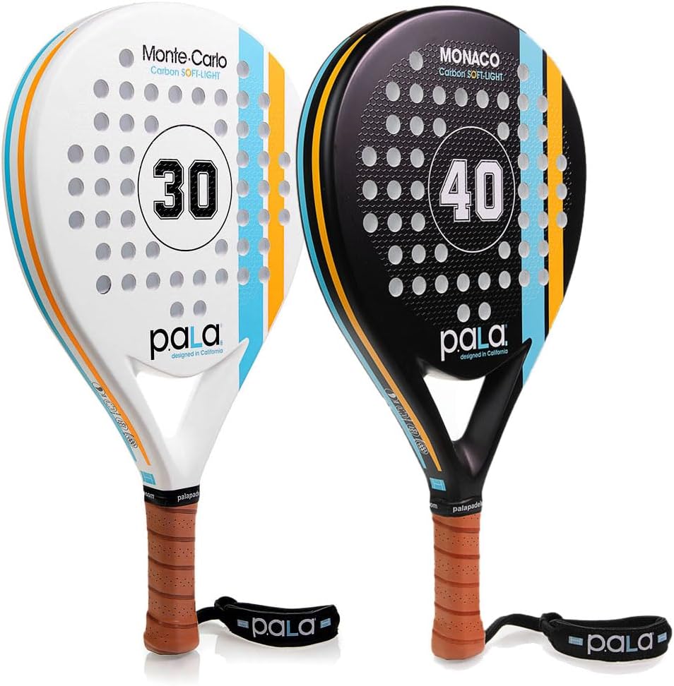 Set 2 Padel Rackets 1 Montecarlo & 1 Monaco Carbon Soft Mint