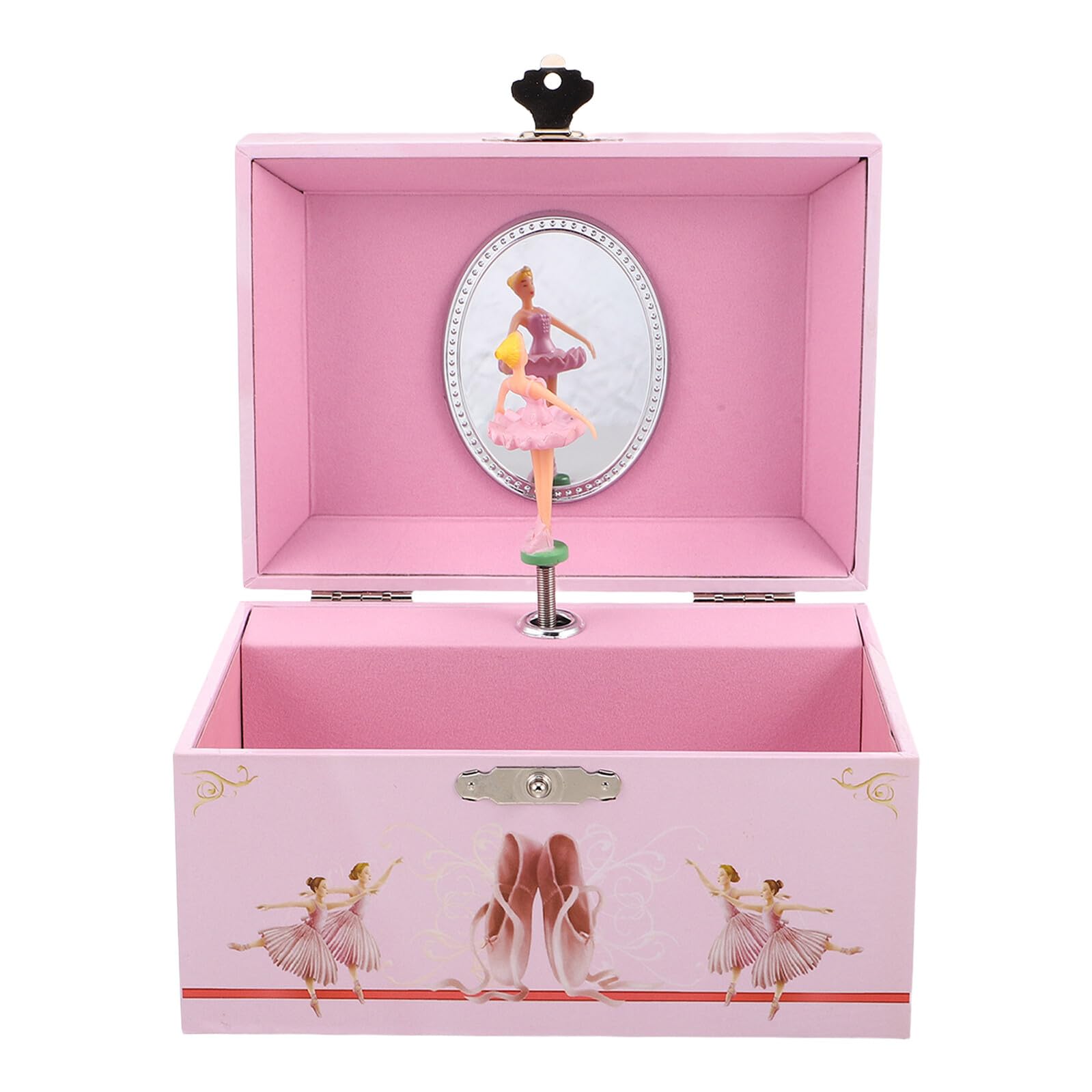 Alipis Caja de Música de Joyería para Niña 5 Pulgadas Rosa, Caja Musical de Ballet con Bailarina Giratoria, Madera Segura y Bordes Suaves, Organizador para Decoración Infantil y Obsequio