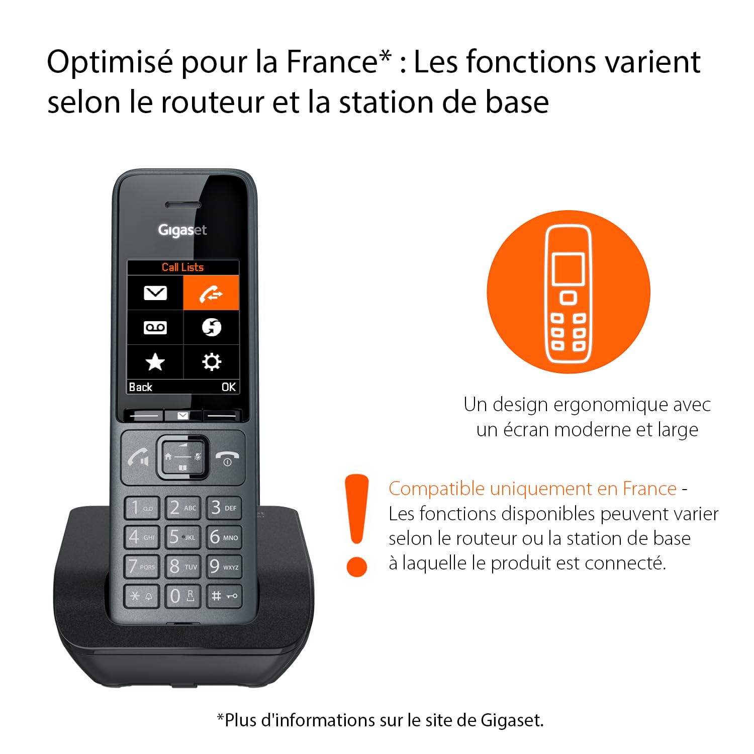 Gigaset Comfort 520 Duo Téléphones DECT sans Fil Blocage d'appels Répertoire 200 Contacts Gris