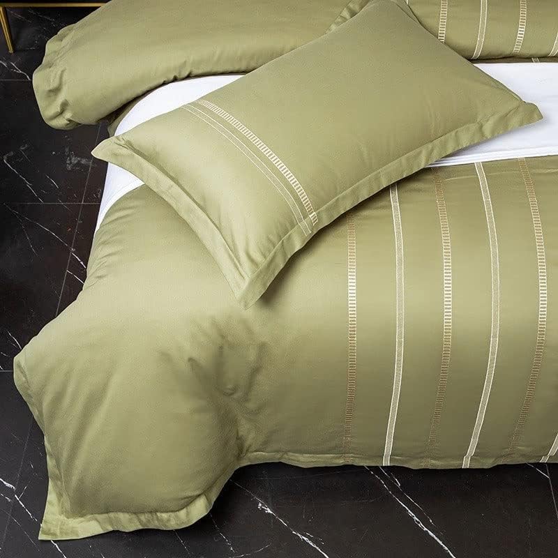 Miniatura 3 de XDSDDS Vertical Embroidered Hotel Duvet Cover Soft Breathable 100 Cotton DoubleQueen Bedding Set Bed Sheet Pillowcases Color  Gray Size  Double