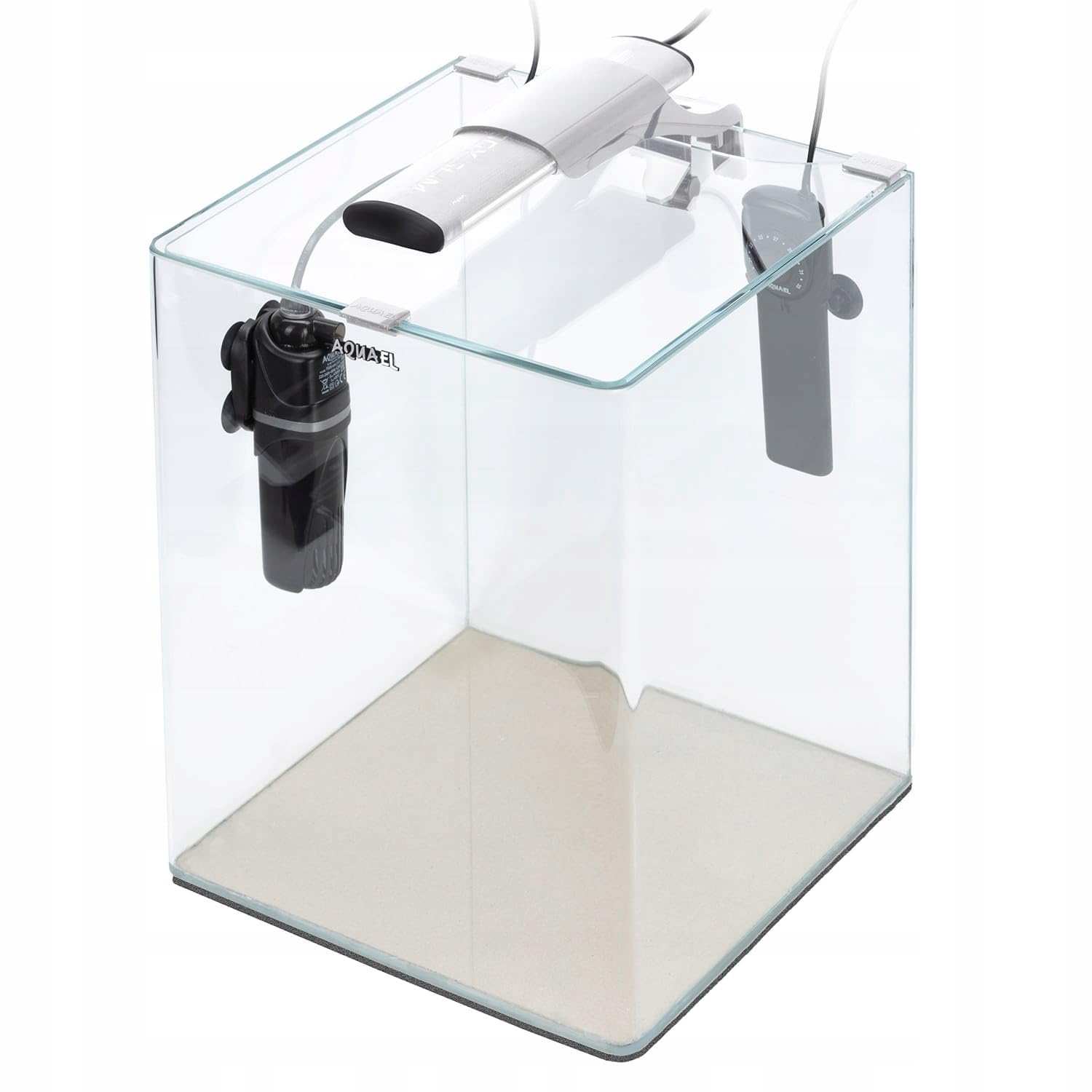 AQUAEL OptiBent - Juego de Acuario con Accesorios, 20 cm, Color Blanco, 25 x 25 x 30 x 19 l, de Cristal Extra Claro