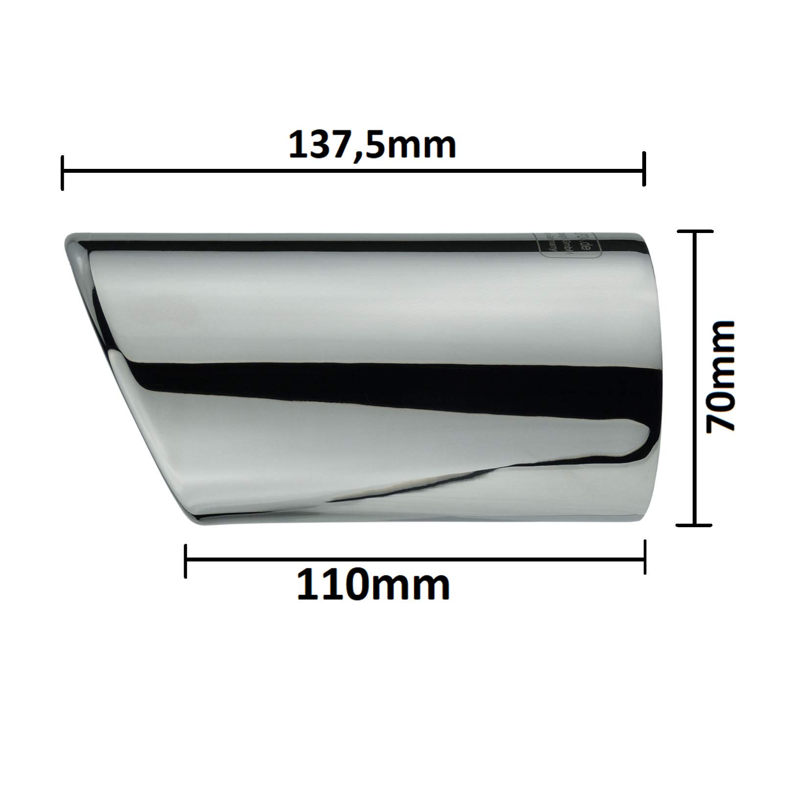 L&P A290 2 Terminali di Scarico in acciaio inox lucidato a specchio e cromato, pronti all'uso