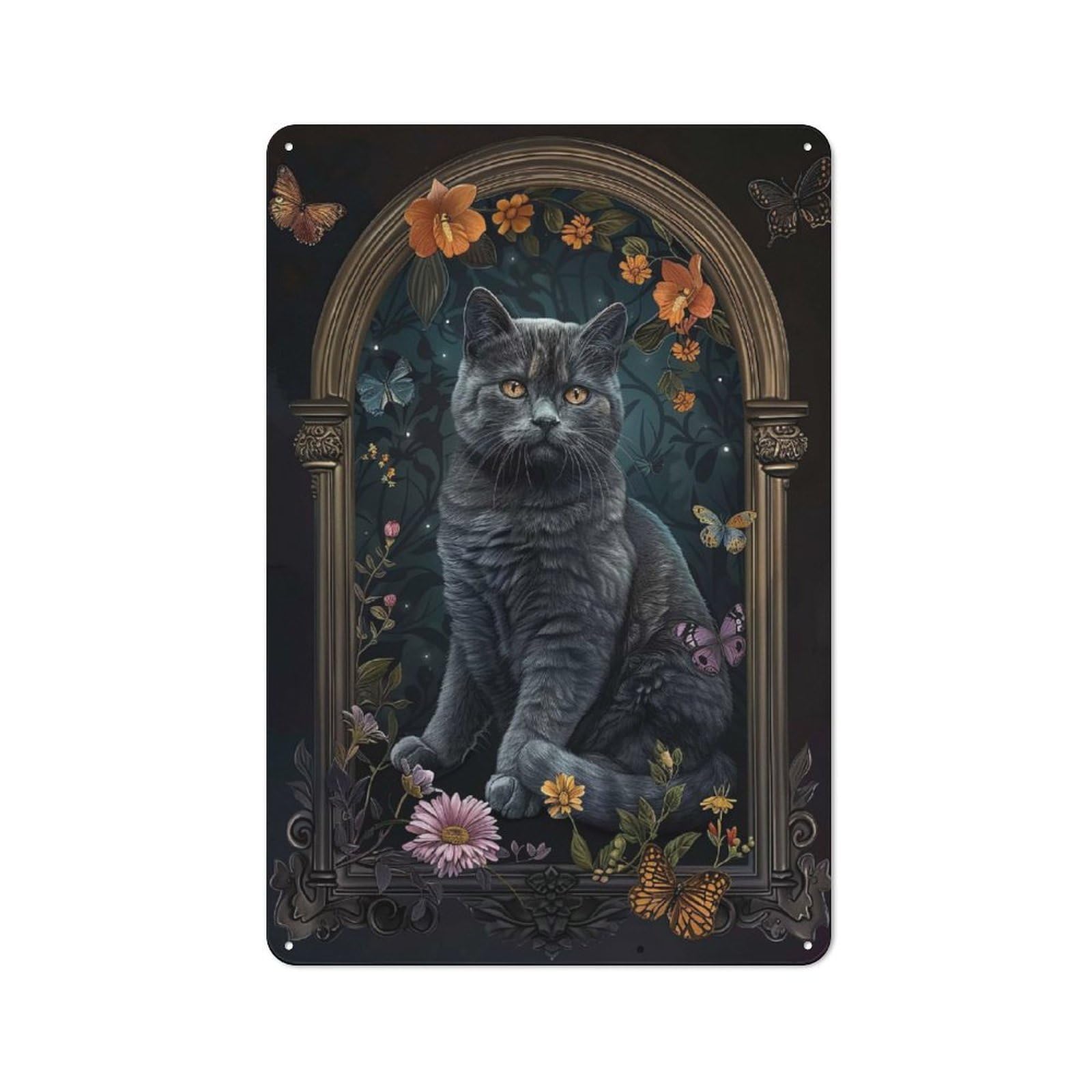 Junmoney Style-7 Japanese Bobtail Printed Metal Sign 30X20cm For Dining Room Or Kitchen, For Kitchen Wall Decor Lovers