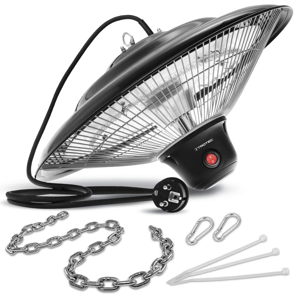 TROTEC Design riscaldatore radiante IR 1500 SC 1.500 W patio riscaldatore radiante a infrarossi 3 impostazioni di calore