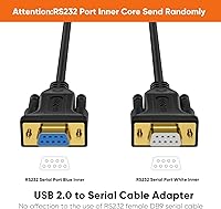 Vista 4 de CableCreation Adaptador USB a serie RS232 con chipset PL2303, cable convertidor USB a DB9 pin hembra de 10 pies para caja registradora, módem